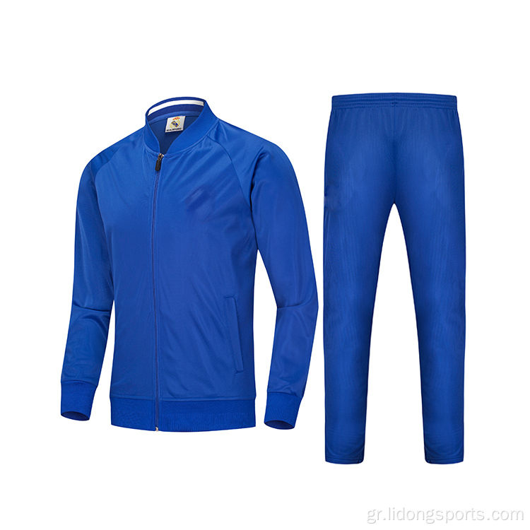 Mens Sport Jogging Tracksuits Ρύθμιση απλού ποδοσφαίρου ποδοσφαίρου