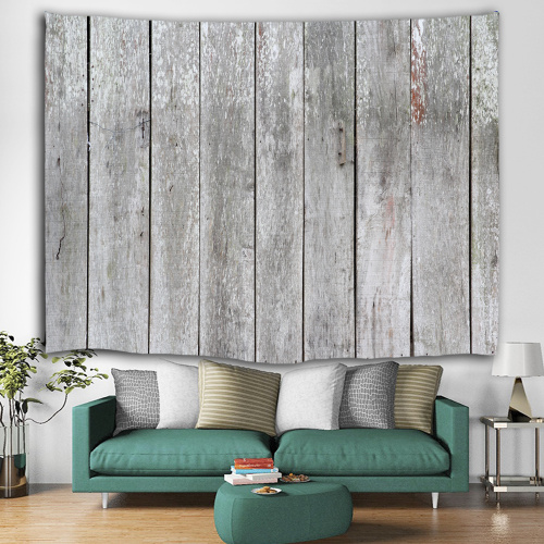 Vintage Grey Planks Tapestry Wall Hanging Vertical Striped Wooden Board Wall Tapestry for Livingroom Bedroom Dorm Home Decor