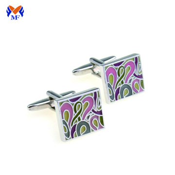 Square enamel custom your own cufflink design