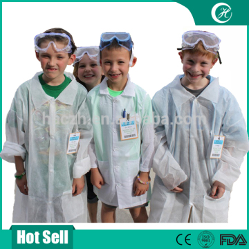 customized white disposable plasic children lab coat