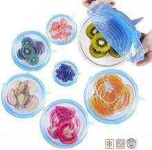 Freezer microwave safe non-spill silicone stretch lids