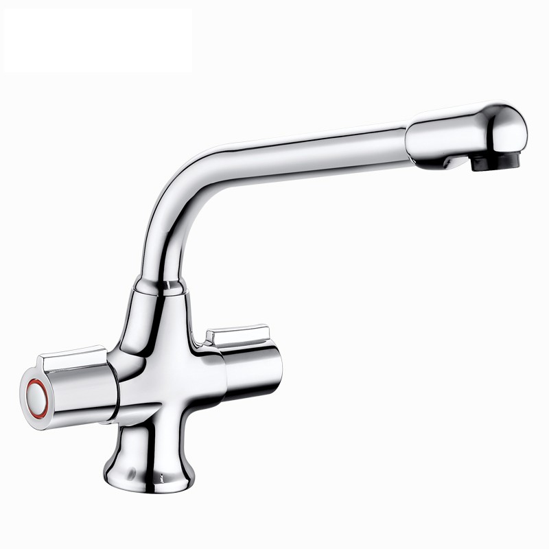 brief design wash kitchen two handle brass faucet