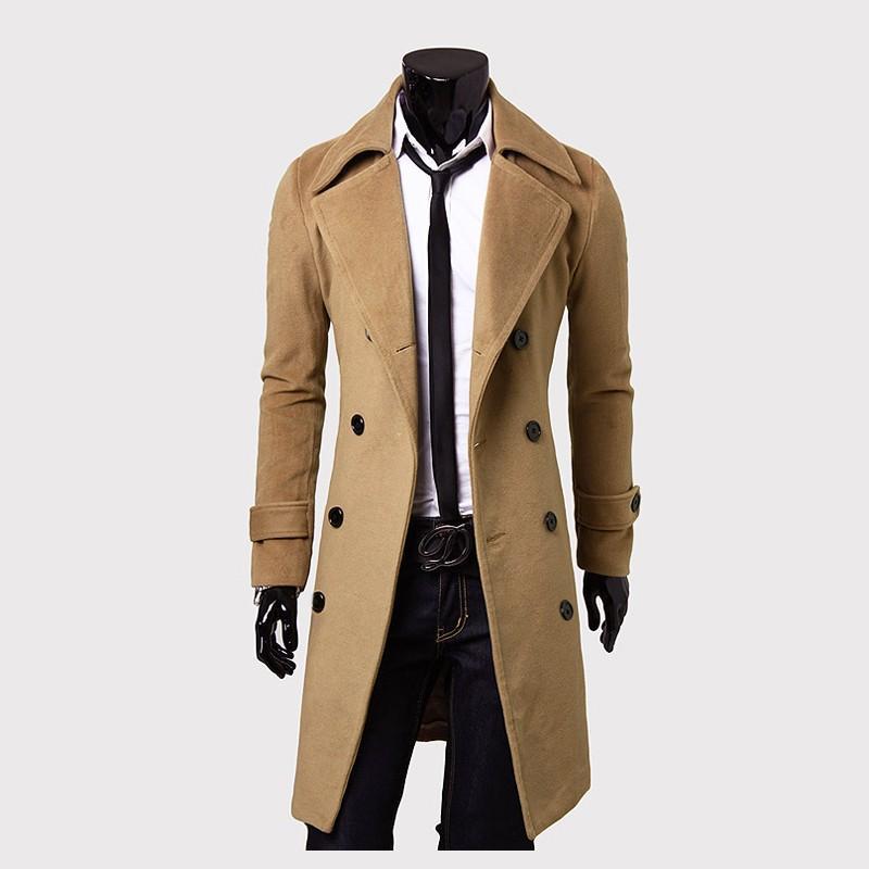 Winter Mid Length Trench Coat Men