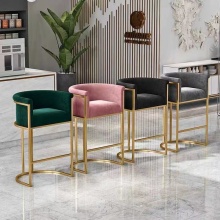 Modern Velvet Bar Stools for Coffee Cafe Restaurants