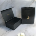 Luxury Black Magnetic Paper Box Gold Logo