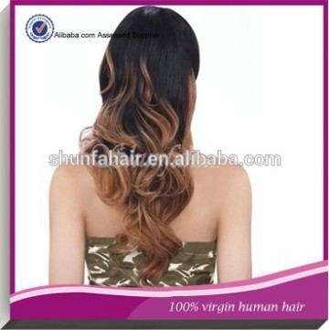 omber color natural wave hair full lace wig wholesale