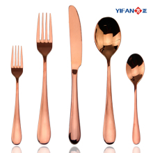 Shiny rose gold flatware