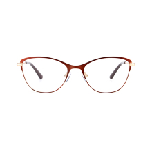 Super Quality Full Rim Cat Eye Shape Two Tones Metal Eyeglasses For All Women