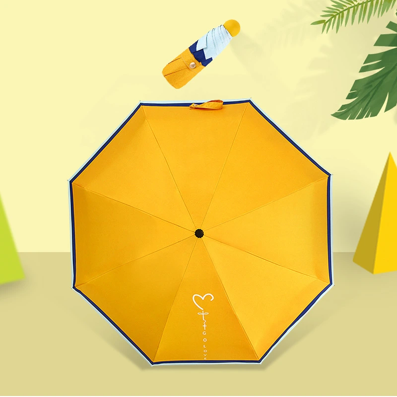 Portable Mini Fashion UV Protection Ultra Light 5 Fold Umbrella