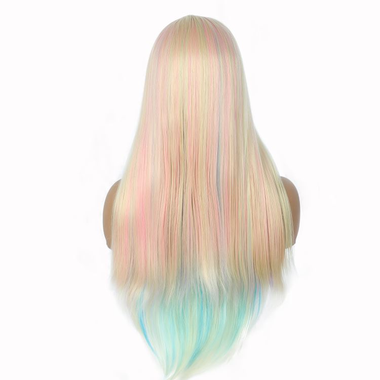 colorful long synthetic lace front heat resistant wigs,Synthetic lace wigs heat resistant fib