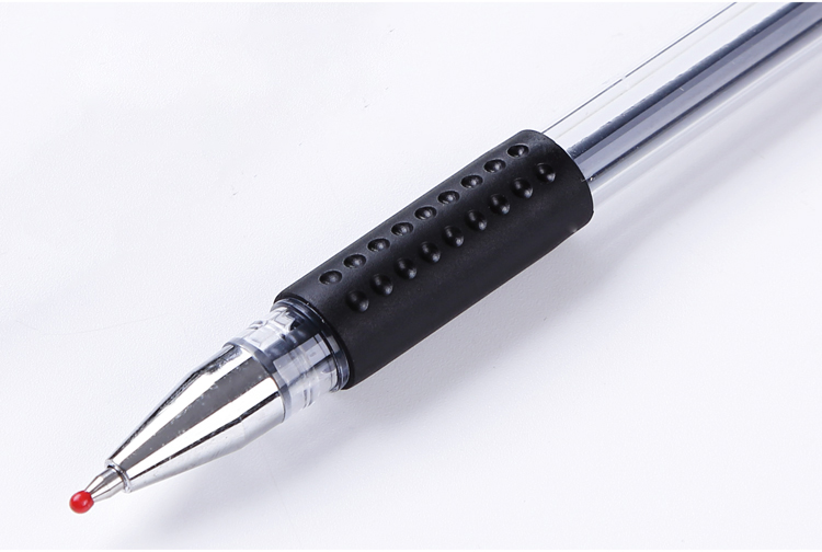 Factory customized logo 0.5mm black adhesive-backed base coil desktop gel ink pen for banks retailers office lobbies hotel