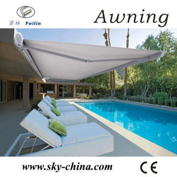 Retractable awning french door awning