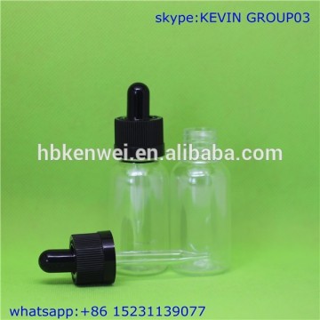 E liquid PET dropper bottles 30ml 60ml PET dropper bottle with long thin tip childproof cap