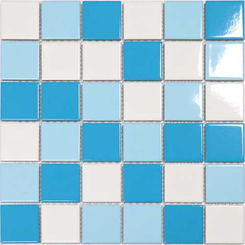 Couleurs mélangées Bleu Blanc Tiles de piscine en céramique blanc