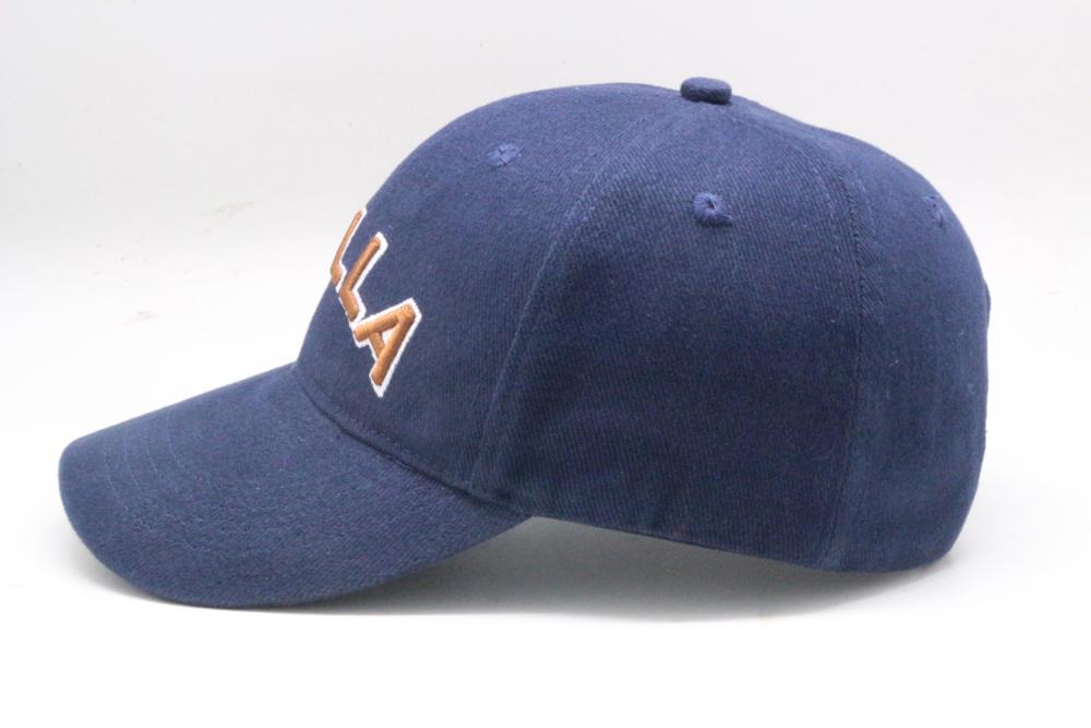 Promotional plain dyed navy blue cotton adult cap hat