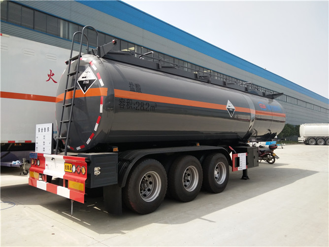 8000 Galoni 3 Axles HCl Trailers Usafirishaji