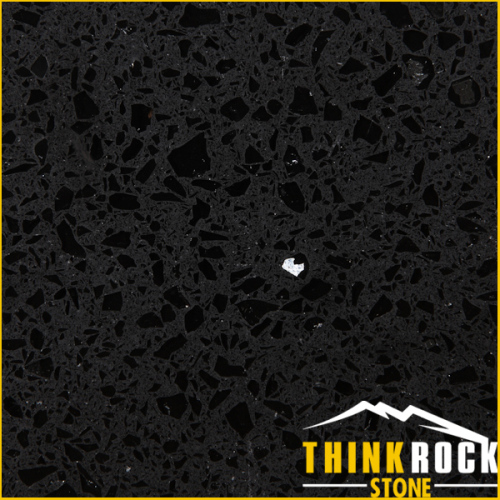 Crystal Quartz Stone for Wall Cladding/ Floor Tile (Black Galaxy)