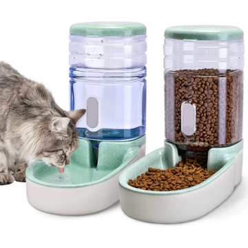 Cat feeder and waterer set