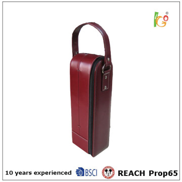 wine box with handle for pvc leather wine bag 2015
