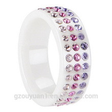 New White Ceramic Ring, New White Ceramic Ring with CZ Stone