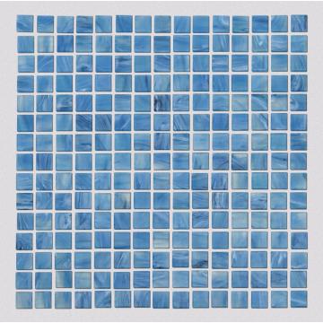 Mosaïque de verre carré bleu pour piscine extérieure