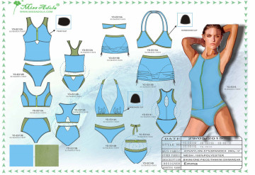 Miss Adola OEM bathing suit weekly swimwear recommendation swimwear light blue neoprene swim suit bikini series