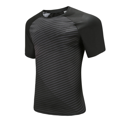 Herren Dry Fit Soccer Wear T-Shirt Schwarz