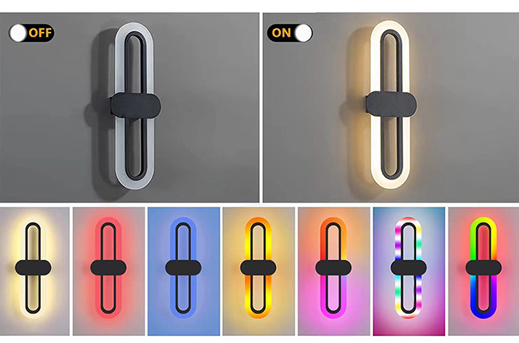110V 220V Modern Outdoor Exterior Linear Strip Wall Lamp RGBW Garden Sconce Long LED Wall Light