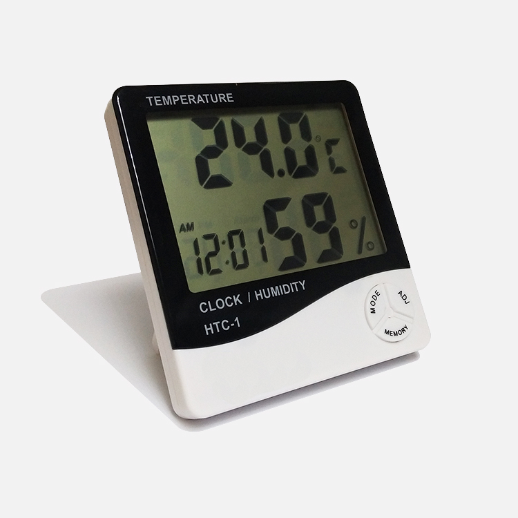 HTC-1 مقياس الحرارة الرقمي مقياس الرطوبة على مدار الساعة