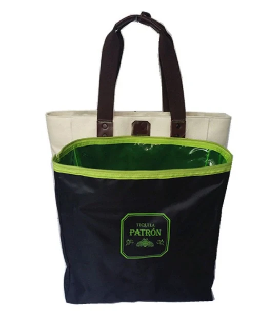 Leather Tote Environmental Protection Bags, Canvas Tote Bags with Customized Logo