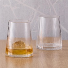 Transparent Beer Glasses with Engraved Whisky Crystal Pink Rocks Tumbler