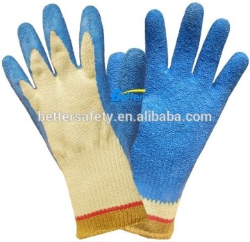 Blue Latex Palm Yellow aramid fibre Cut Resistant Gloves Discount
