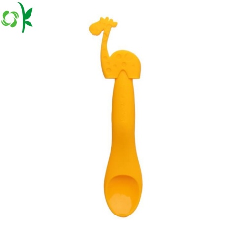 BPA Free Animal Soft Silicone Spoon para bebé