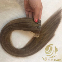 Light brown remy human flat weft hair