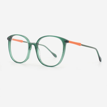 Round Oversize Laminated Acetate Women's Optical Frames 23A3082