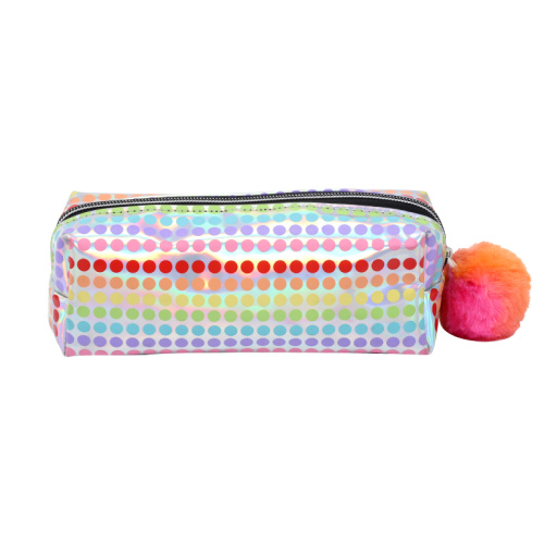 Holographic Iridescent Pencil Pouch Transparent school Organizer Purse Small Wallet for Teen Girls Women Kids