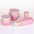 Pink glass glass cosmetic bottle and jar