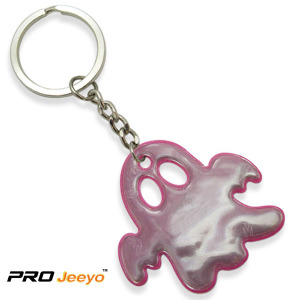 Pendentif en forme de fantôme en PVC rose réfléchissant