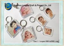 OEM customized plastic photo keychain ,acrylic photo keyrin
