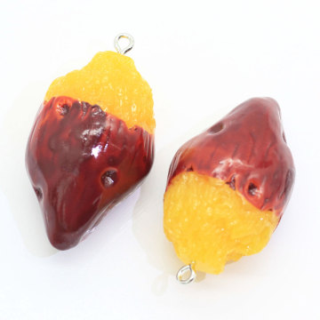 Kawaii Artificial Mini Sweet Potato 3D Food Resin Cabochon For Handmade Craft Decoration Charms Keychain Ornament Accessory