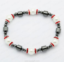 pearl hematite gemstone bracelet