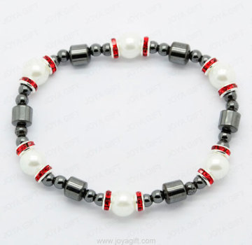 pearl hematite gemstone bracelet