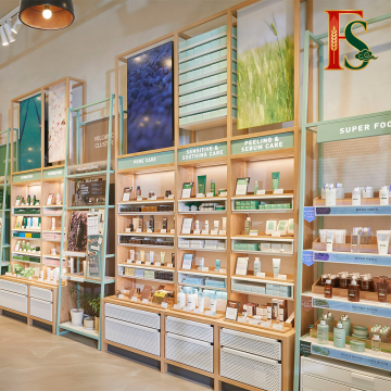 Versatile Combined Skincare Retail Display Shelving