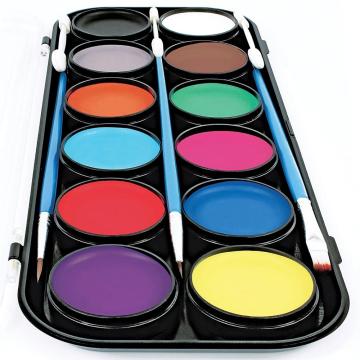 Face Painting Party Set with Professional Brushes Stencils