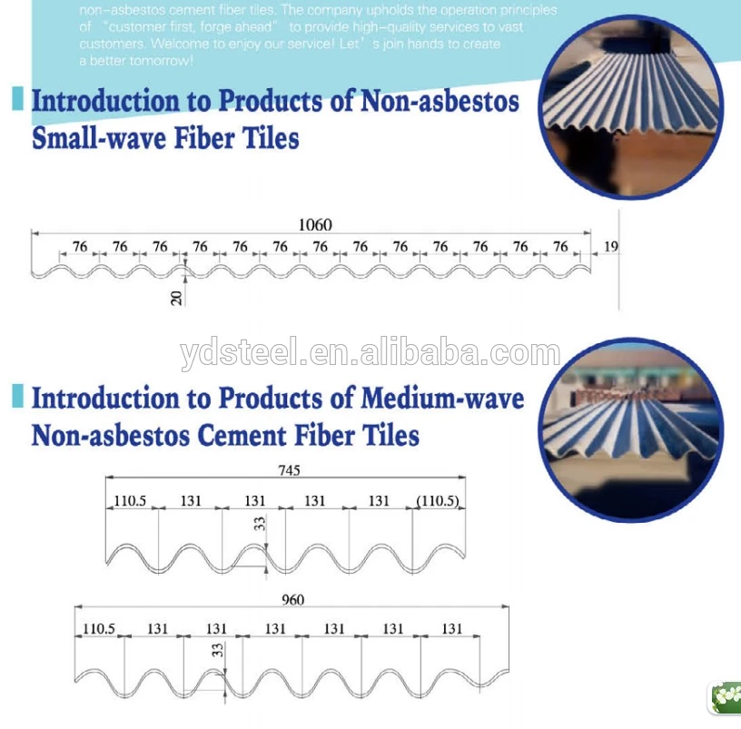 Medium wave profile130/35 fiber cement roofing slate Ghana inventory