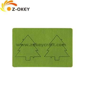 Christmas felt with tree lase cutting square cute felt coaster