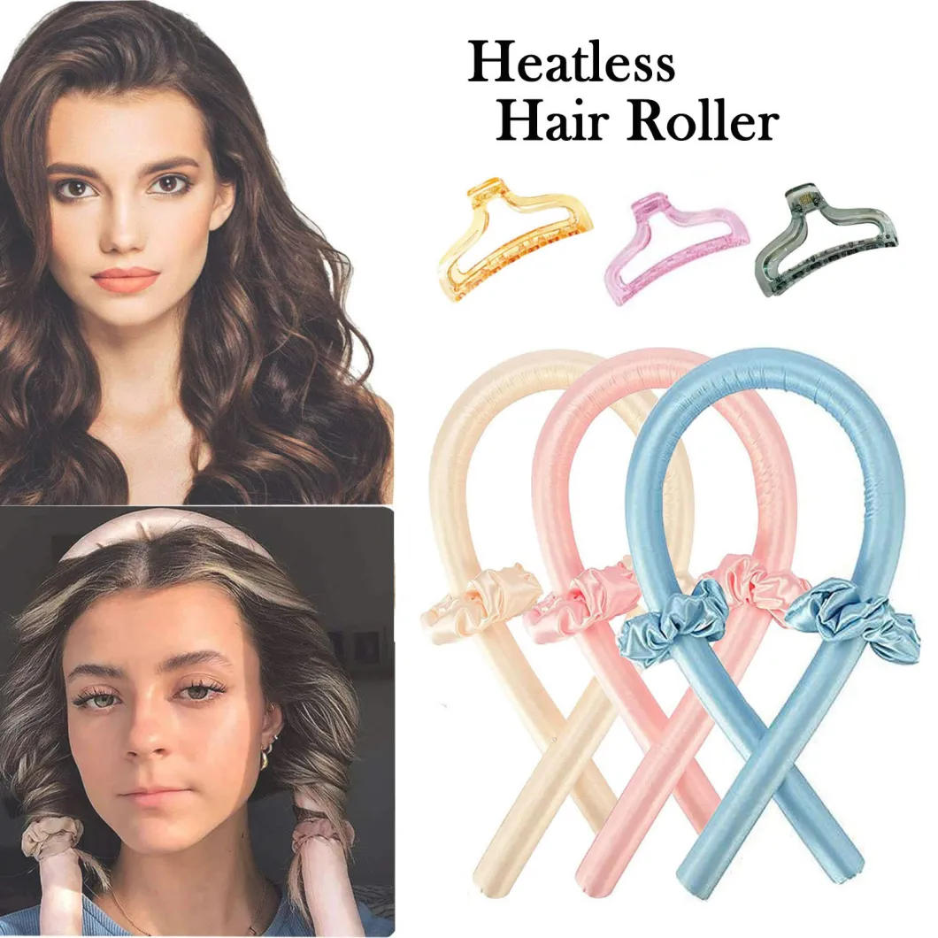 Heatless 100% Murberry Silk Hair Curler Roller Headband Flexible Curlers Heatless Hair Curl Silk Set