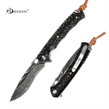 High-Quality Tactical Survival Pocket Knife for Men - EDC Folding Damascus Knife
