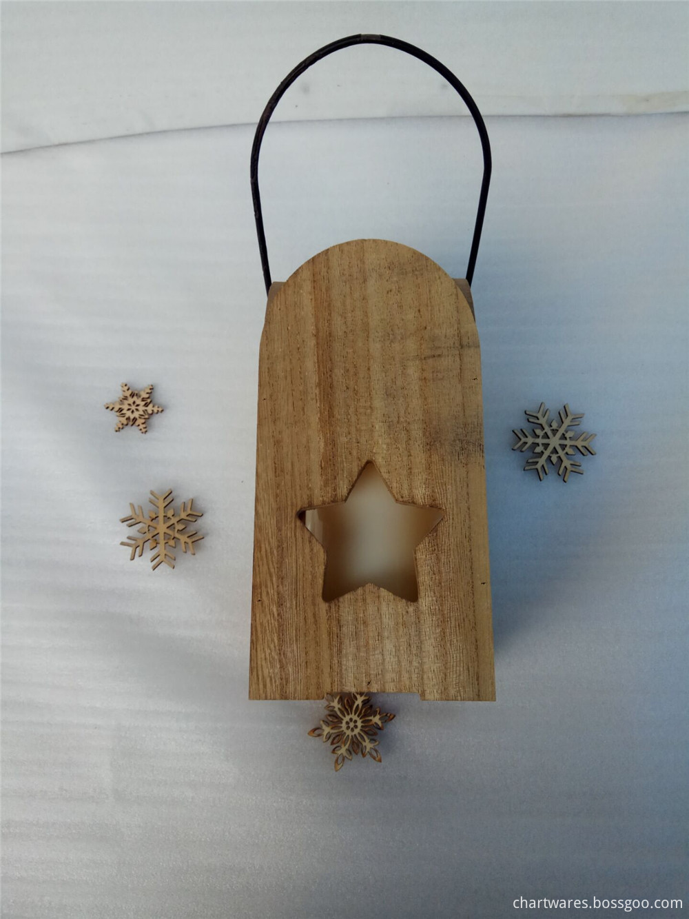 natrual wooden candle holder