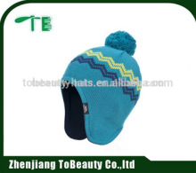 2016 popular earflap pompom hat